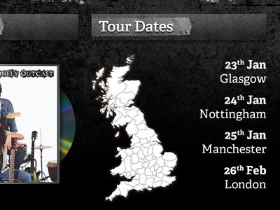Tour Dates band black calendar grunge map tour