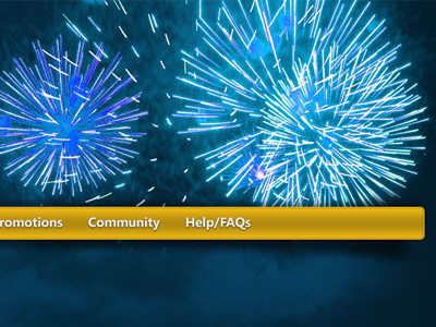 Fireworks blue fireworks gold menu navigation night sky