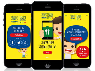 Nestlé Choose Wellness gamification mobile app social ui