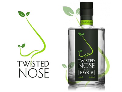 Twisted Nose Gin branding identity packaging