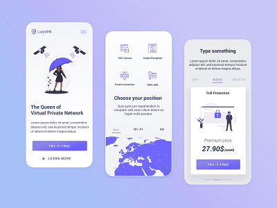 VPN App Concept app branding design illustration ui ux