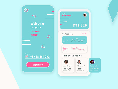 Young Bank App app branding design ui ux web