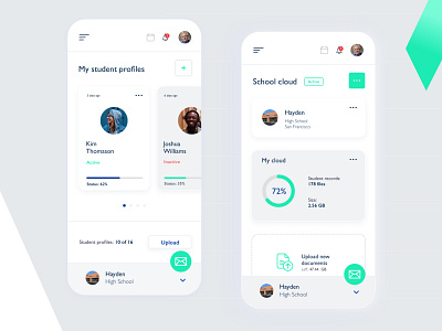 Teacher Cloud App app design minimal ui ux