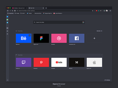 Opera browser redesign concept browser concept dark opera product design ui ux