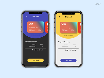 Daily UI #002 Credit Card Checkout app design illustration ui