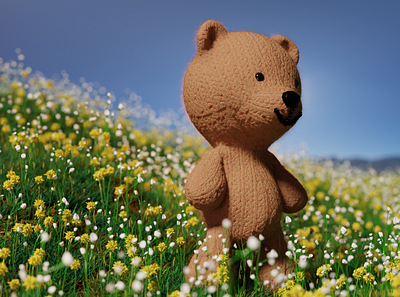 Osanpo Teddy Bear 3dcg b3d blender illustration