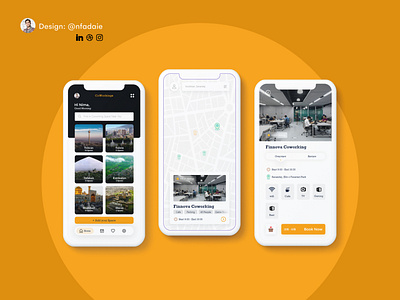 Coworking Space Booking App appdesign booking coworking coworking space designchallenge designwich uidesign
