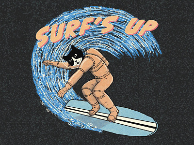 Surf's Up apparel graphics branding cartoon cat design illustration retro shirt shirtdesign space tshirtdesign tshirtdesigner