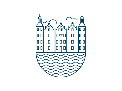 Ahrensburg logo building castle city city logo linear logo outline serif town