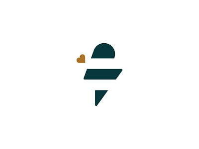 Bizzit logo bee bizzit business data design heart logo logo design love thunder