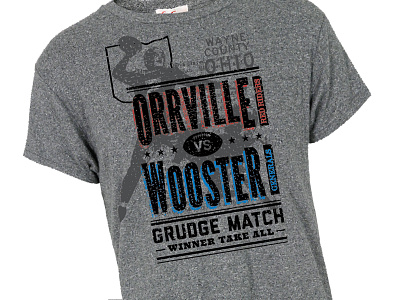 The Battle of Wayne County boxing football high school ohio orrville tshirt vintage wooster