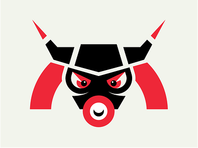 Bullseye animal black branding bull bullseye cow edgy eyes face fierce horns identity logo mad masculine mean red sharp steer target
