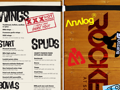 Rocker Squaw Menus