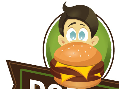 Burgers. boy burger character cheeseburger ears eat eyes hair hamburger kid restaurant ribbon