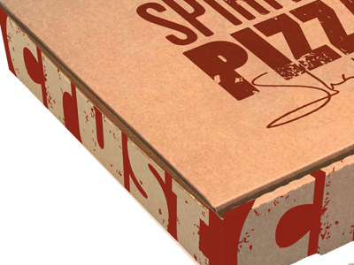 Crust box cardboard crust kraft packaging pizza red spirited