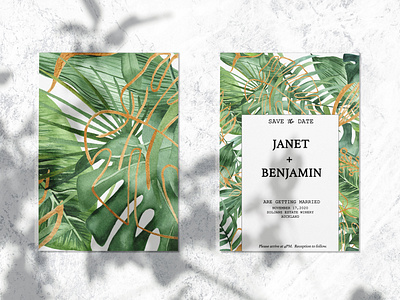 Monstera Wedding Invitation design graphicdesign wedding wedding card wedding invitation weddings