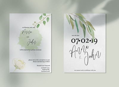 Eucalypt Wedding Invitation branding design graphicdesign illustration typography vector wedding wedding card wedding invitation weddings