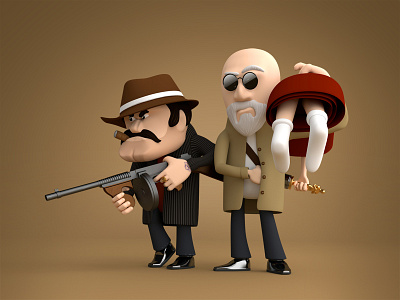 Cartoon Gang 3d blender cartoon character gang gangster