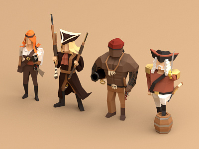 Low poly pirates