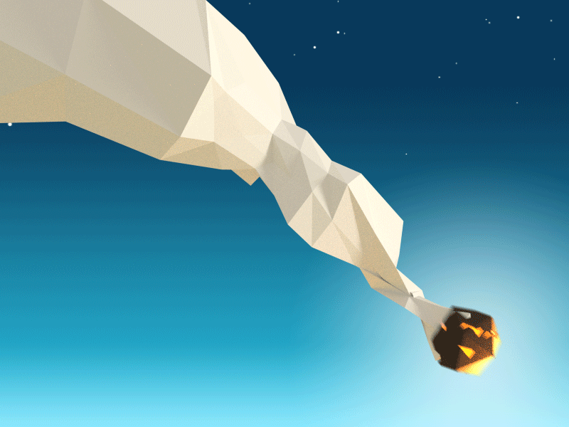 Meteor animation 3d animation blender faceted low poly meteor