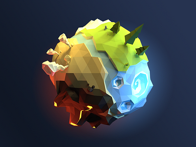 Low poly planet 3d blender faceted forest low poly planet polygon space tornado volcano whirpool