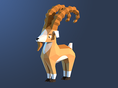 Ram character faceted gamedev low poly polygon ram