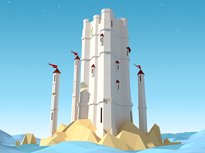 Tower blender faceted game gamedev low poly polygon tower