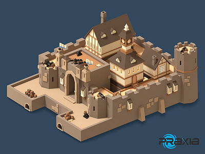 Fort 3d blender game low poly pirate