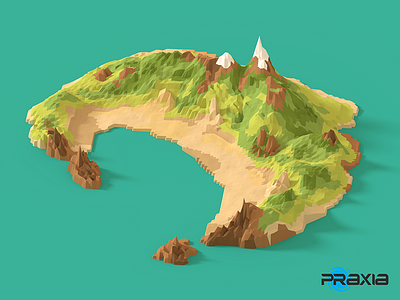 Island 3d blender game low poly pirate