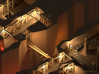 "Sacred seasons" game concept environment faceted game game dev level low poly