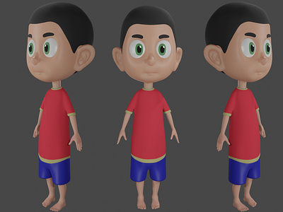 Punte Bhai - Child Character 3d 3d modelling b3d blender blender3d character design character modeling
