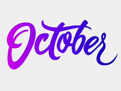 October Script. vector practice gradient hand drawn hand typography handscript line work patter pen tool practice vector