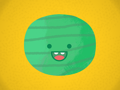Watermelon character animated object brush character face fruit green illustrator texture vector watermelon yummy