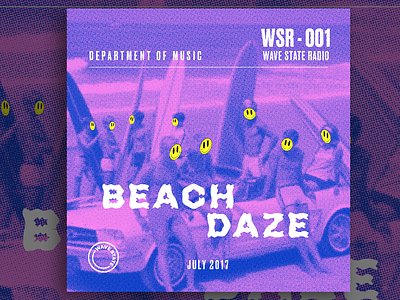 Beach Daze album beach distorted gradient halftone music smiles stretched waves