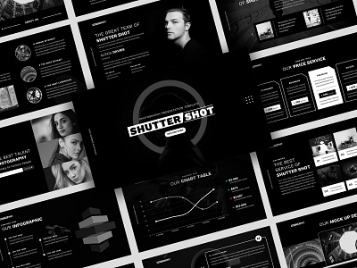 Shutter Shot - Presentation Template agency black black white black and white blackandwhite business business design company creative design designer monochrome photographer photography powerpoint design presentation presentation design studio white