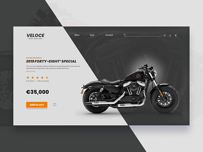 Daily UI Challenge - Day 12 - E-Commerce app bikes bikeshop daily challange dailyui design e commerce e commerce design graphic design harley davidson harley davidson landing page minimal ui ux