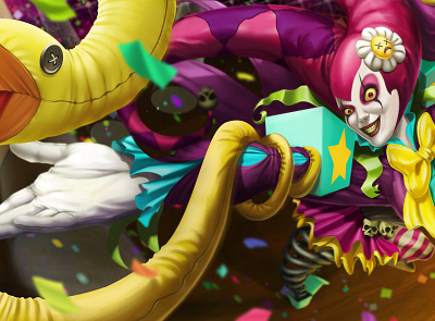 Circus Clown Zyra Fan Art circus clown concept art concepts digital art digital illustration digital painting digitalart illustration jack in the box leagueoflegends plant illustration plants poster zyra