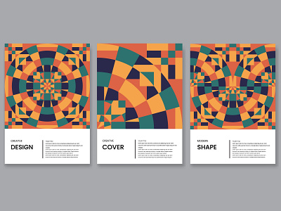 geometric, retro cover design collection