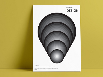 Monochrome geometric shape poster design
