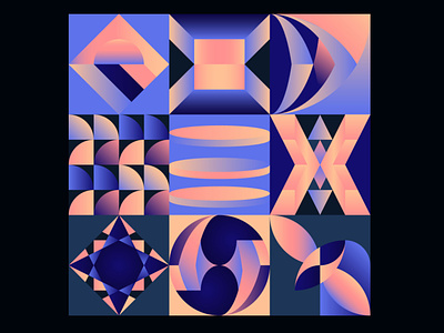 Gradient geometric shapes.