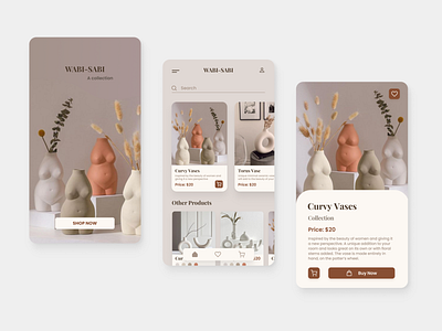 Wabi-Sabi, an Online Ceramic Store aesthetics ceramics design ecommerce minimal pottery productdesign productpage ui uidesign ux uxdesign