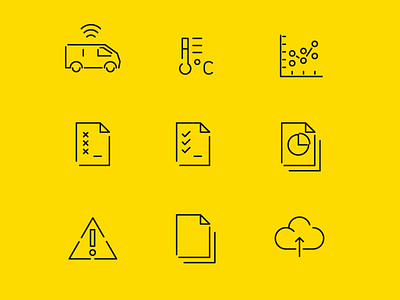 Pictograms accident cloud icon icons line minimal monitoring pictogram report service temperature vector