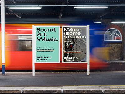 Berlin School of Sound art branding distorted identity logo minimal music poster sound type