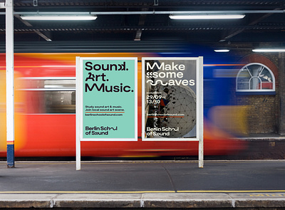 Berlin School of Sound posters art branding distorted identity logo minimal music poster sound type