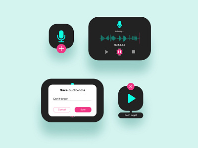 Notes Widget/065 065 audio app audio note audiorecorder dailyui 065 dailyuichallenge notes app notes widget recorder