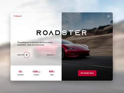 Pre-Order/ 075 075 75 book now car car webiste daily 100 challenge dailyuichallenge design pre order pre order now roadster tesla ui uidesign ux