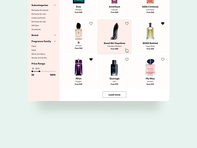 Pagination/085 085 85 cosmetics daily 100 challenge daily ui dailyui dailyui 085 dailyuichallenge e commerce ecommerce infinite scroll load more pagination perfume shop online uidesign