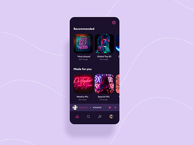 Curated for you/091 091 91 curated for you customization customized daily 100 challenge dailyui 091 dailyuichallenge music music player ui musicapp recommendations recommended spotify