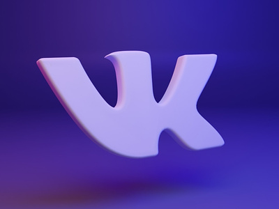vkontakte 3d b3d brand cyber design illustration logo media socialmedia vk vkontakte