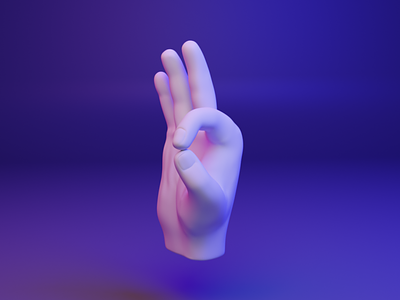 👌 3D Hand Emoji - OK HAND 3d b3d dear3d design emoji fingers gesture hand ok ui ux web webgl